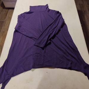 Purple Terra & Sky Long Sleeve Turtleneck Light Sweater